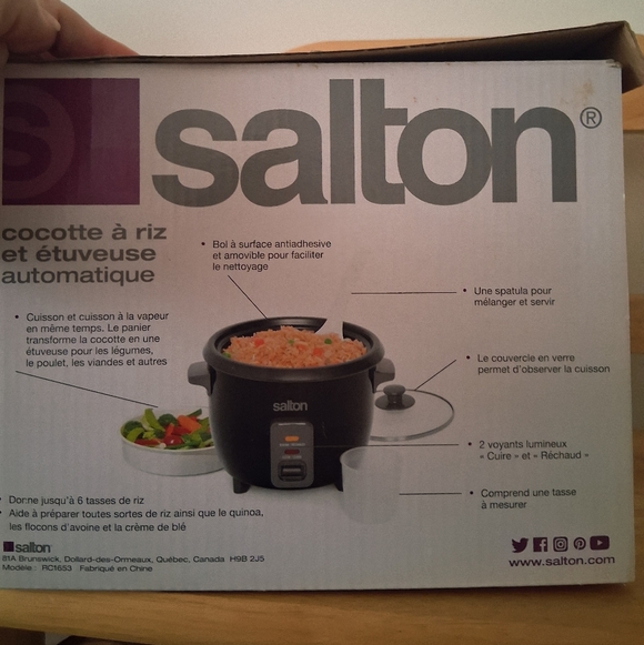 NEW Salton Rice Cooker & Steamer - Picture 5 of 6